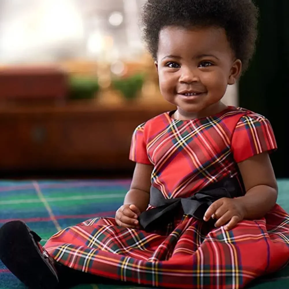 NWT Ralph Lauren Baby Girl's Plaid Print Fit & Flare Dress 2 Pec Set Size 6 M